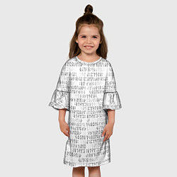 Платье клеш для девочки Паттерн футарк, цвет: 3D-принт — фото 2