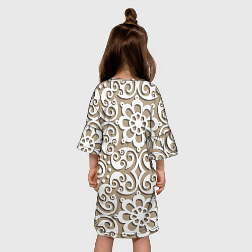 Детское платье Цветочный кружевной орнамент / 3D-принт – фото 4