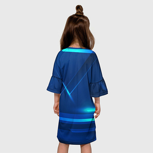Детское платье Chelsea Синяя абстракция / 3D-принт – фото 4