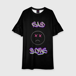 Платье клеш для девочки Sad Boys логотип, цвет: 3D-принт