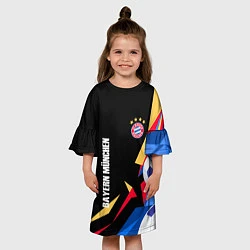 Платье клеш для девочки Bayern munchen Sport - цветные геометрии, цвет: 3D-принт — фото 2