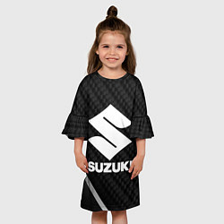 Платье клеш для девочки Suzuki карбон, цвет: 3D-принт — фото 2