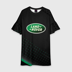 Платье клеш для девочки Land rover Зелёная абстракция, цвет: 3D-принт