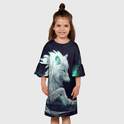 Платье клеш для девочки Магическая волчица, цвет: 3D-принт — фото 2