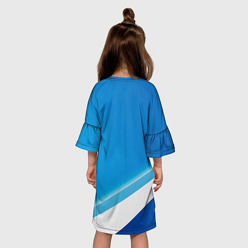 Детское платье Опель - голубая абстракция / 3D-принт – фото 4