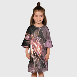 Платье клеш для девочки Берсерк Гатс В Доспехах Извергает Огонь, цвет: 3D-принт — фото 2
