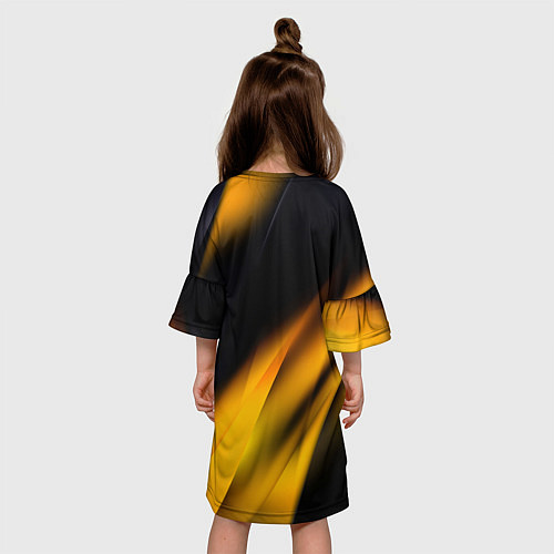 Детское платье Lamborghini - Жёлто-чёрный абстракция / 3D-принт – фото 4