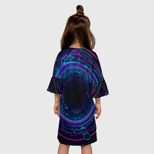 Детское платье Неоновый тоннель - портал / 3D-принт – фото 4