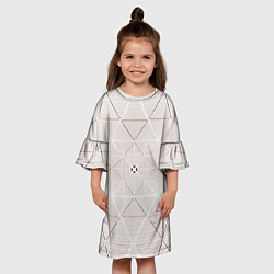 Платье клеш для девочки Абстрактные геометрические линии и точки, цвет: 3D-принт — фото 2