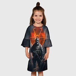 Платье клеш для девочки STALKER Боец Долга, цвет: 3D-принт — фото 2