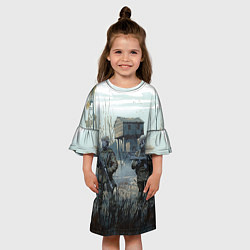 Платье клеш для девочки STALKER Военные Сталкеры, цвет: 3D-принт — фото 2