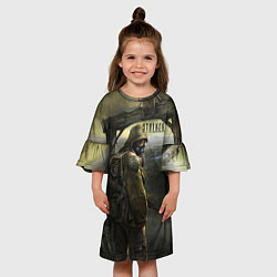 Платье клеш для девочки STALKER Тень Чернобыля Постер, цвет: 3D-принт — фото 2