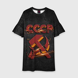 Платье клеш для девочки Серп и молот символ СССР, цвет: 3D-принт