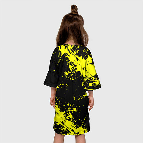Детское платье Хагги Вагги желтые брызги краски / 3D-принт – фото 4