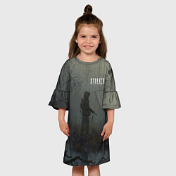 Платье клеш для девочки STALKER Одиночка На Болоте, цвет: 3D-принт — фото 2