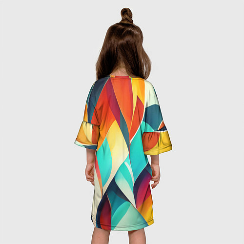 Детское платье Красивые многоцветные узоры / 3D-принт – фото 4