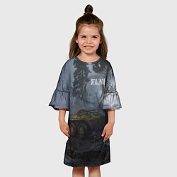 Платье клеш для девочки STALKER БТР и Аномалия, цвет: 3D-принт — фото 2