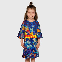 Платье клеш для девочки Хэштег осень, цвет: 3D-принт — фото 2
