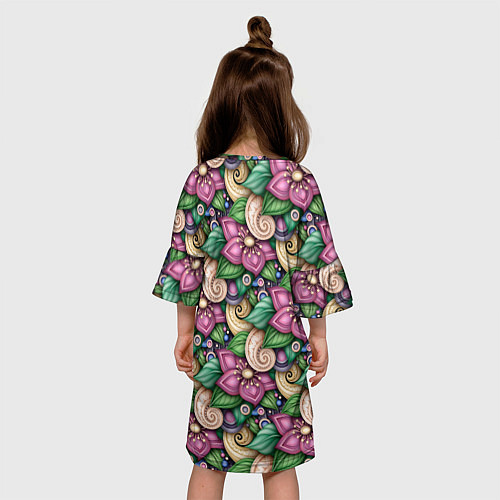 Детское платье Объемные цветы и листья / 3D-принт – фото 4