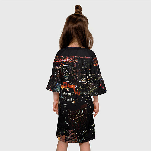 Детское платье Ночной город - вид с высоты / 3D-принт – фото 4