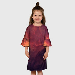 Платье клеш для девочки Галактический пожар, цвет: 3D-принт — фото 2