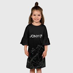 Платье клеш для девочки Jony - краска, цвет: 3D-принт — фото 2