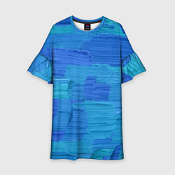 Детское платье Синие мазки краски