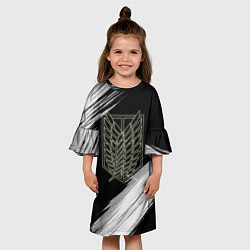 Платье клеш для девочки Герб атаки титанов, цвет: 3D-принт — фото 2