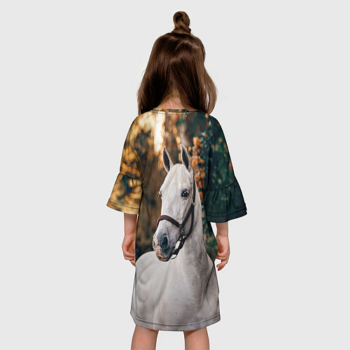 Детское платье Белая лошадка / 3D-принт – фото 4
