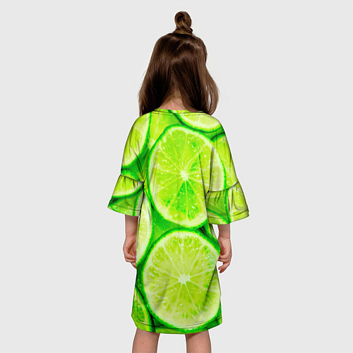 Детское платье Лайм - цитрусовая свежесть / 3D-принт – фото 4