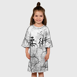 Платье клеш для девочки Джиу-Джитсу : Потресканная земля, цвет: 3D-принт — фото 2