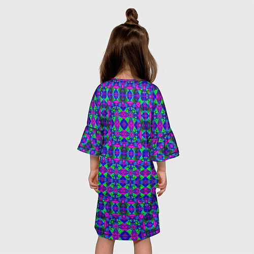 Детское платье Калейдоскопический неоновый узор / 3D-принт – фото 4
