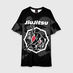 Платье клеш для девочки Jiu-jitsu throw logo, цвет: 3D-принт