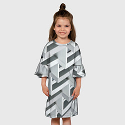 Платье клеш для девочки Огромное множество блоков - Броня, цвет: 3D-принт — фото 2