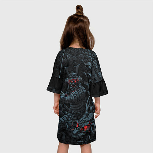 Детское платье Демонический самурай с драконом / 3D-принт – фото 4