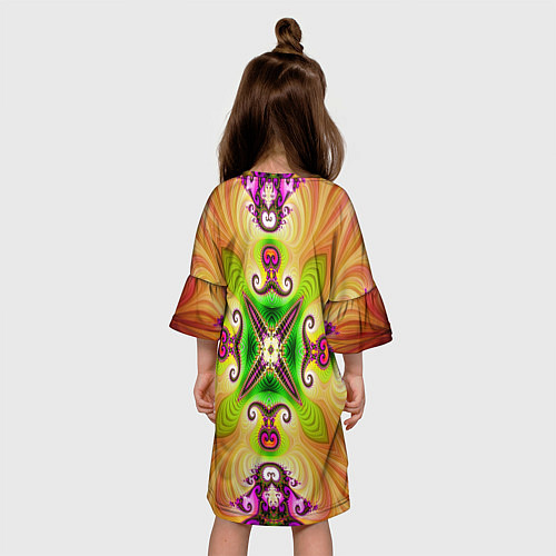 Детское платье Яркий фрактальный узор / 3D-принт – фото 4