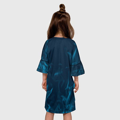 Детское платье Cuphead синий огонь / 3D-принт – фото 4