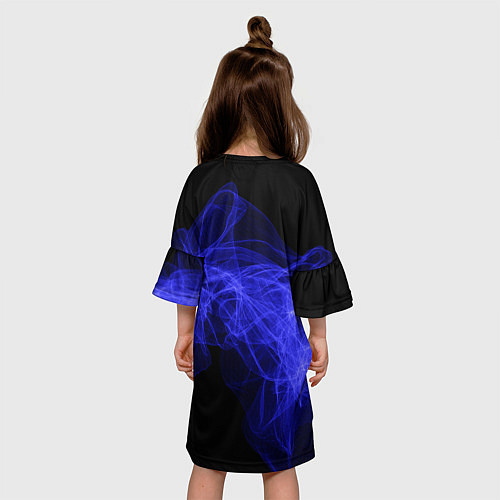 Детское платье Синяя звуковая волна / 3D-принт – фото 4