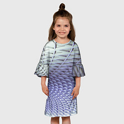Платье клеш для девочки Ребристая абстрактная поверхность, цвет: 3D-принт — фото 2
