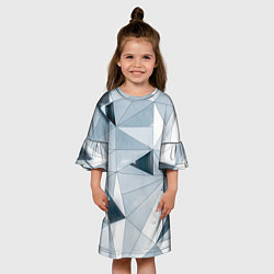 Платье клеш для девочки Множество треугольников - Абстрактная броня, цвет: 3D-принт — фото 2