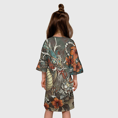 Детское платье Тигр и дракон мифические / 3D-принт – фото 4
