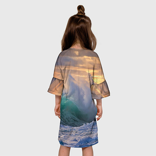 Детское платье Штормовая волна, накатывающая на берег / 3D-принт – фото 4