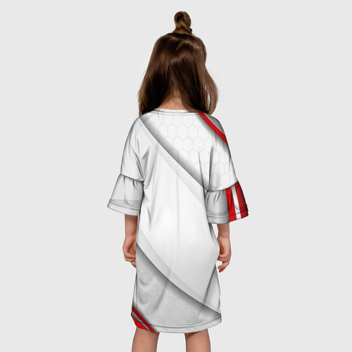 Детское платье Red & white флаг России / 3D-принт – фото 4