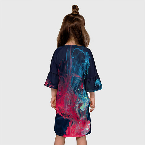 Детское платье Полёт красок во тьме / 3D-принт – фото 4