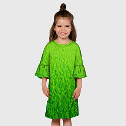 Платье клеш для девочки Трава зеленая, цвет: 3D-принт — фото 2