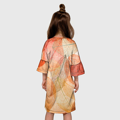 Детское платье Осенние прозрачные листья / 3D-принт – фото 4