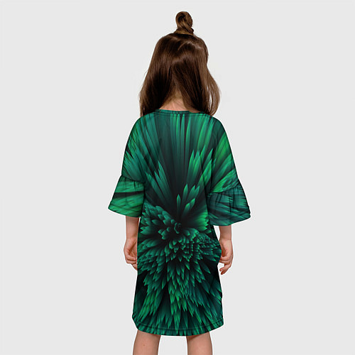 Детское платье Объёмные острые зелёные фигуры / 3D-принт – фото 4