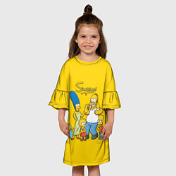Платье клеш для девочки Счастливые Симпсоны, цвет: 3D-принт — фото 2