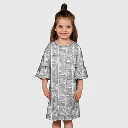 Платье клеш для девочки Орнамент треугольник, цвет: 3D-принт — фото 2