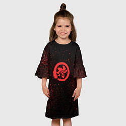Платье клеш для девочки Красный бархат, цвет: 3D-принт — фото 2